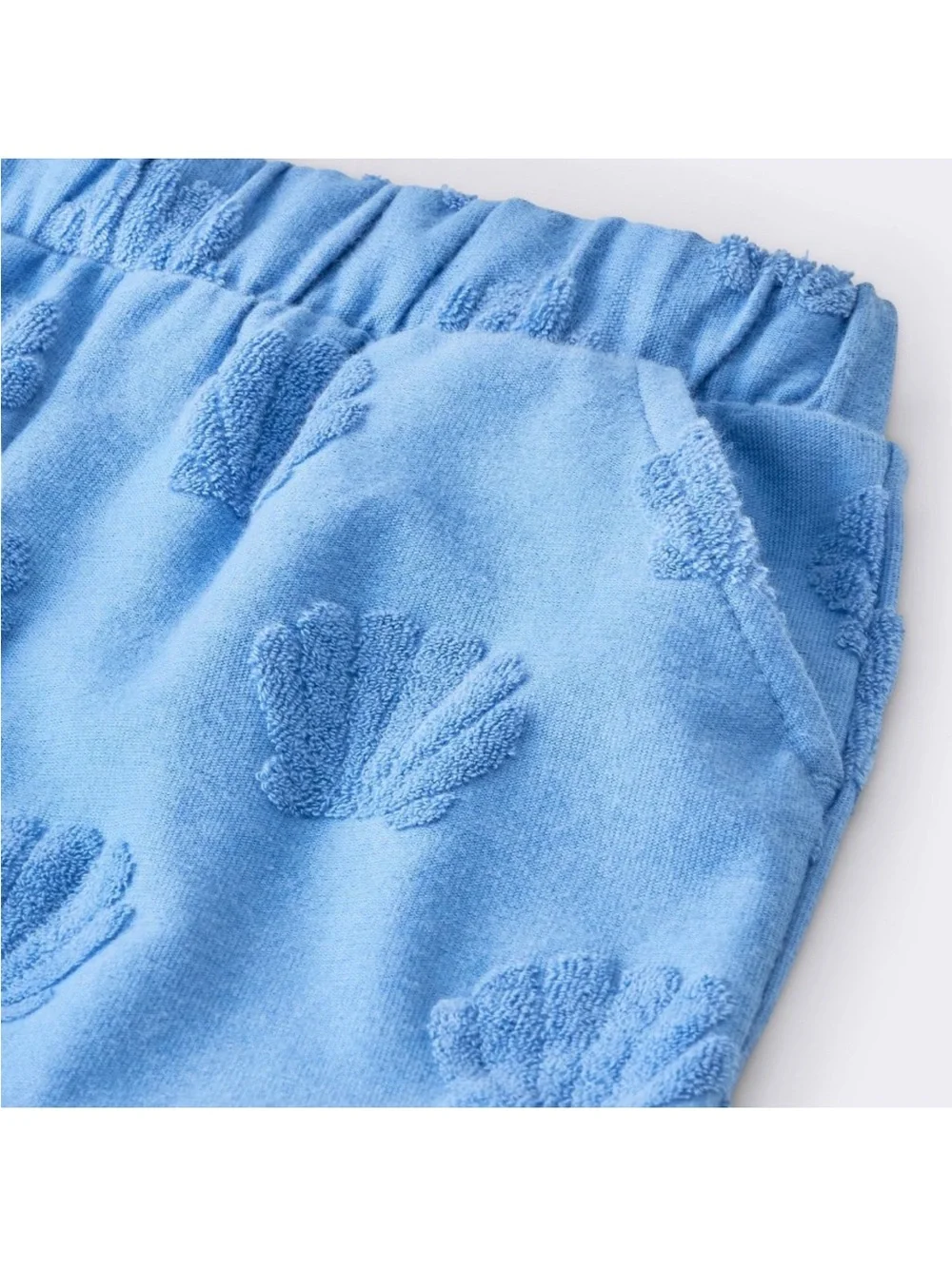 cloud island Light Blue Shell-Texture Polo & Shorts Set